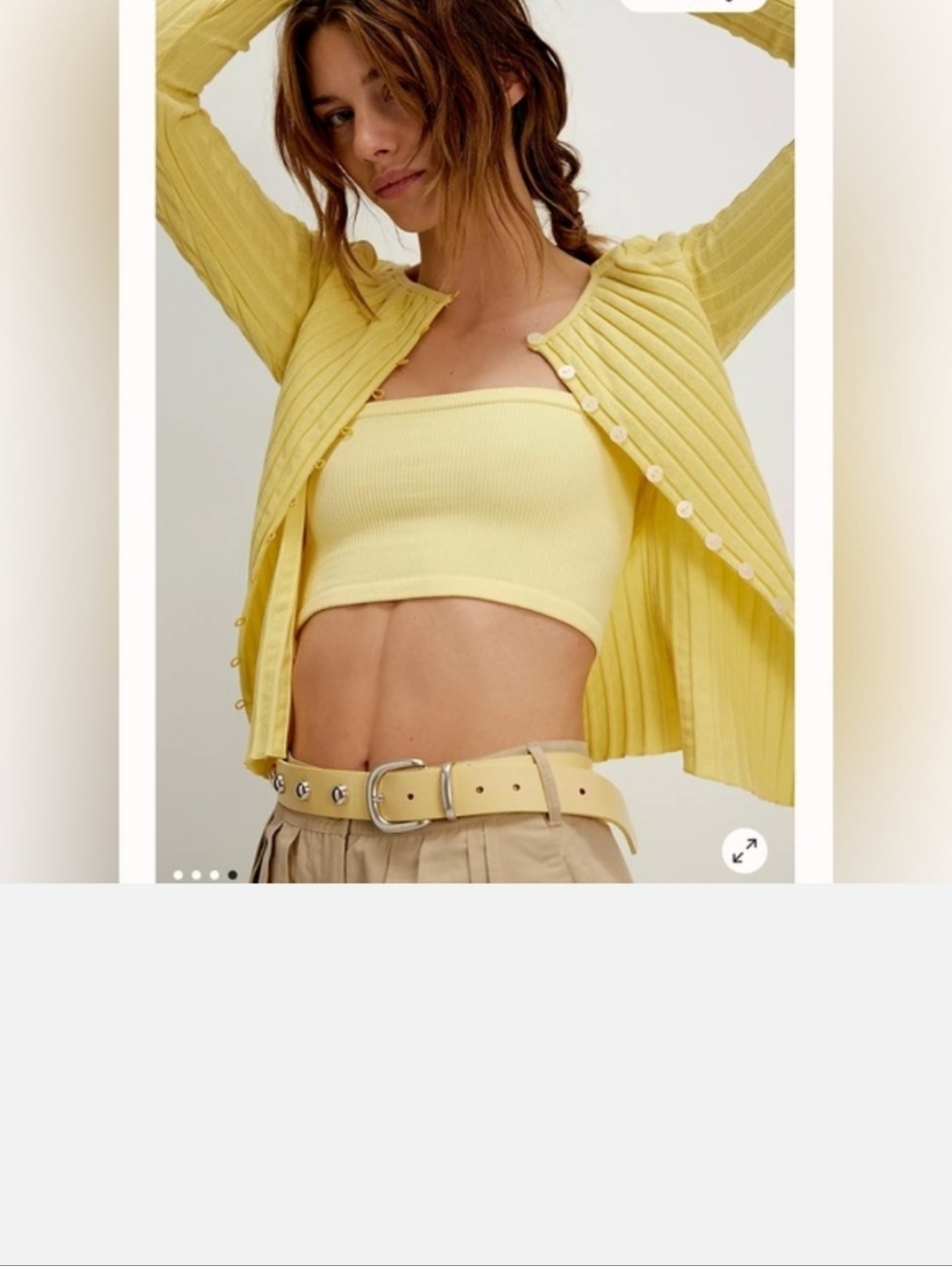 Free people Tilly Long-Sleeve Cardi. NWT. Mellow yellow